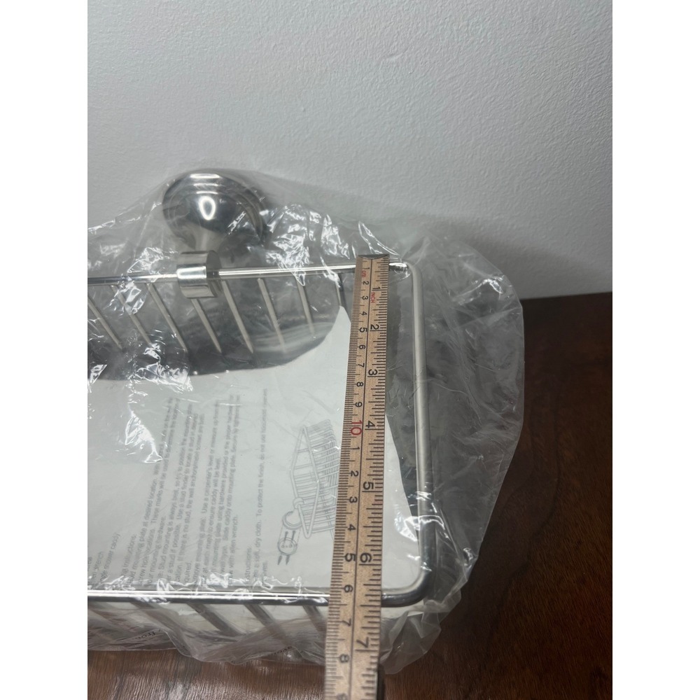 Pottery Barn Mercer Shower Caddy Polished Nickel Wall Mount Wire Basket 9" - Picture 6 of 10